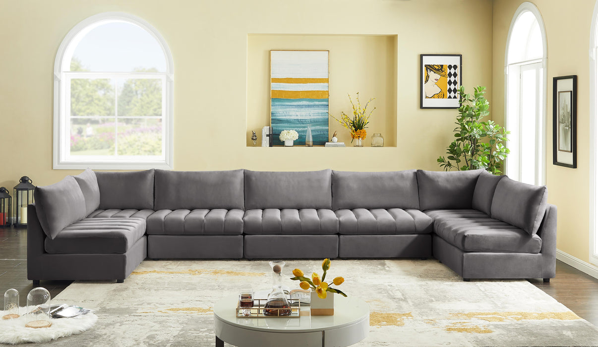 Jacob Grey Velvet Modular Sectional