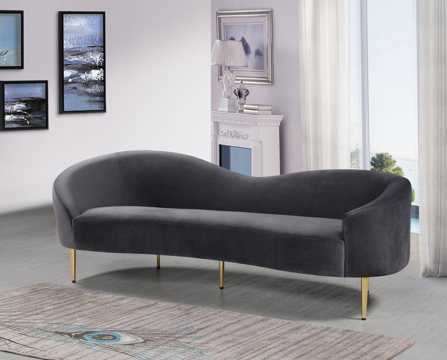 Ritz Grey Velvet Sofa