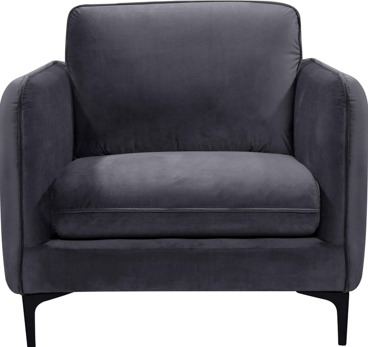 Poppy Grey Velvet Chair