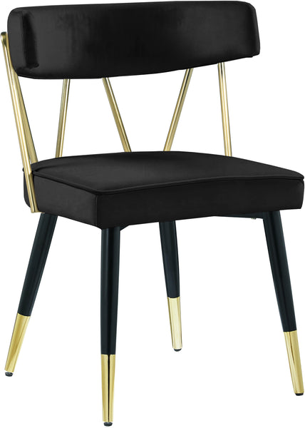 Rheingold Black Velvet Dining Chair
