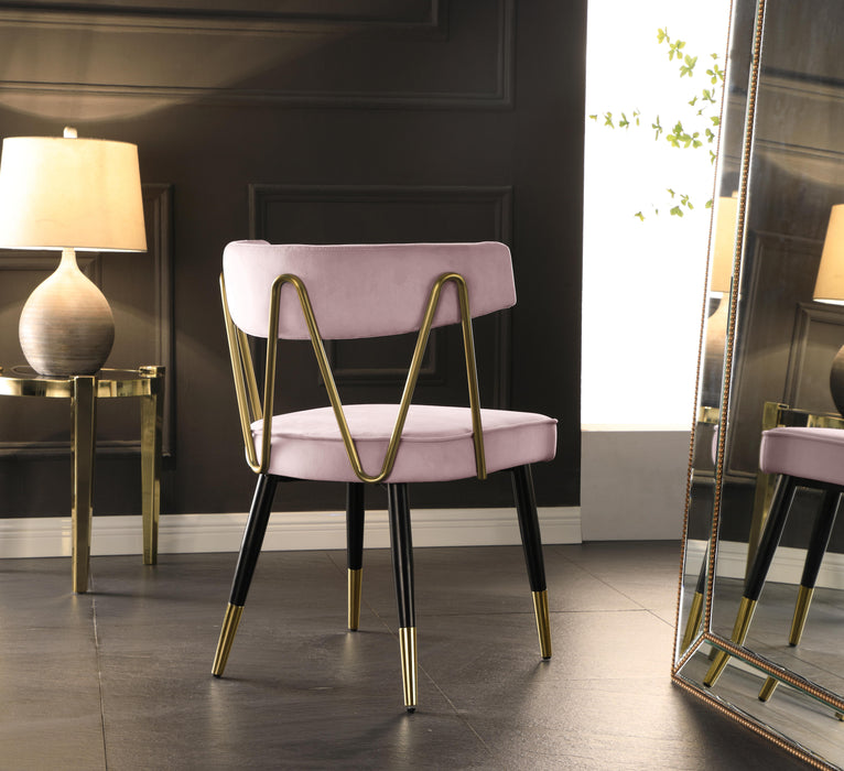 Rheingold Pink Velvet Dining Chair