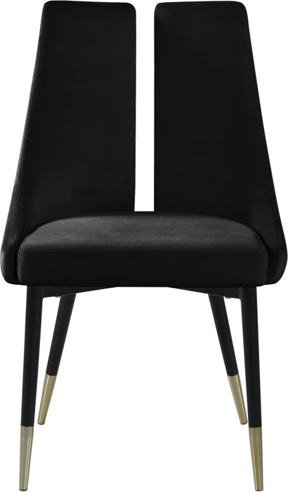 Sleek Black Velvet Dining Chair