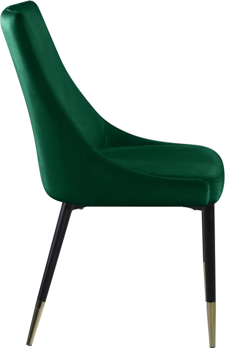 Sleek Green Velvet Dining Chair