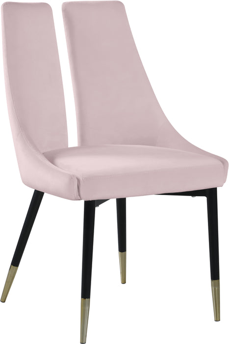 Sleek Pink Velvet Dining Chair