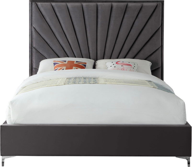 Eclipse Grey Velvet King Bed