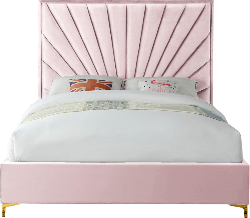 Eclipse Pink Velvet Queen Bed