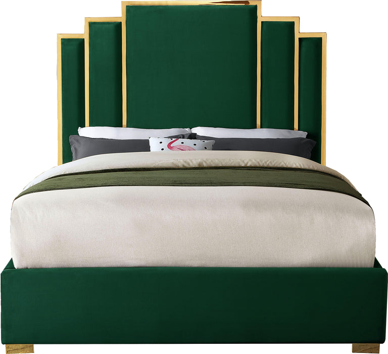 Hugo Green Velvet King Bed