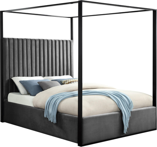 Jax Grey Velvet Queen Bed image