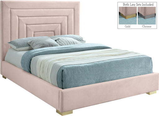 Nora Pink Velvet Full Bed image