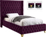 Savan Purple Velvet Twin Bed image