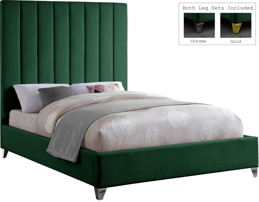 Via Green Velvet Full Bed