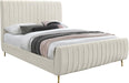 Zara Cream Velvet Queen Bed (3 Boxes) image