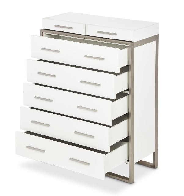 AICO Marquee Chest in Cloud White