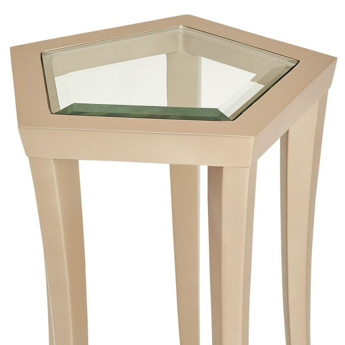 AICO La Rachelle Chairside Table in Medium Champagne