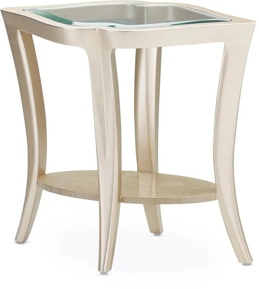 AICO Malibu Crest End Table w/Glass in Chardonnay 9007224-822 image