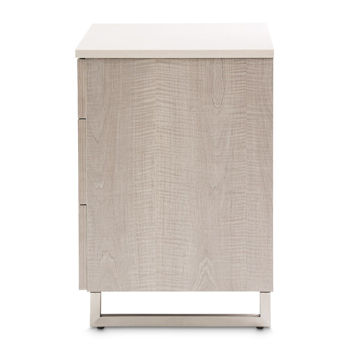 AICO Marin Nightstand in Greige