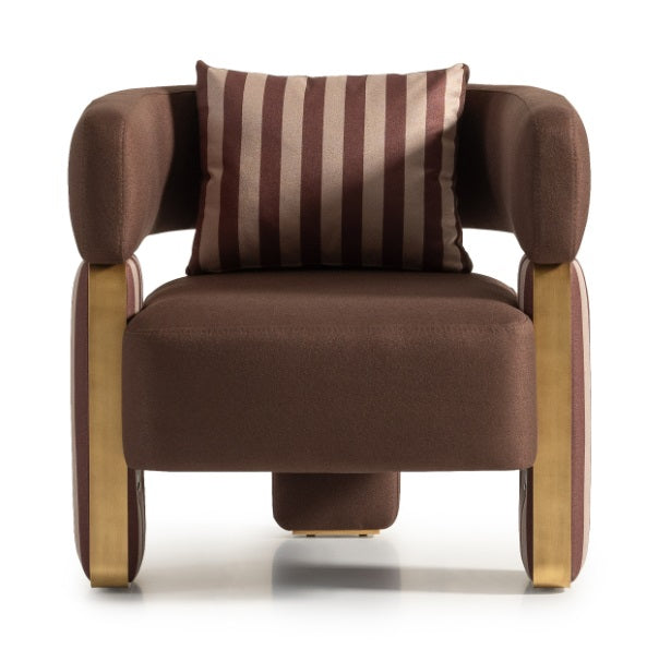 AICO Furniture Amora Chair Brown in Eggshell Walnut