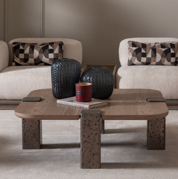 AICO Furniture Bristol Point Large Cocktail Table in Saddle Brown