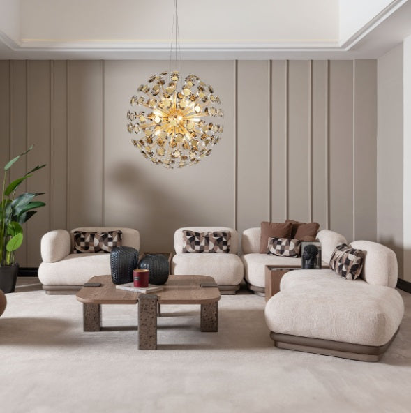 AICO Furniture Bristol Point Corner Unit in Saddle Brown