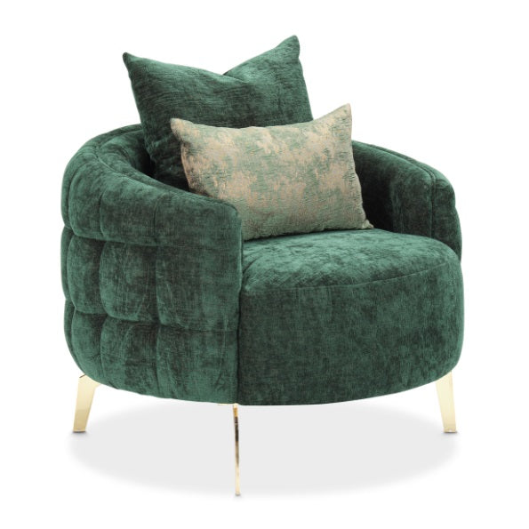 AICO Furniture Celine Chair in Emerald/Gold
