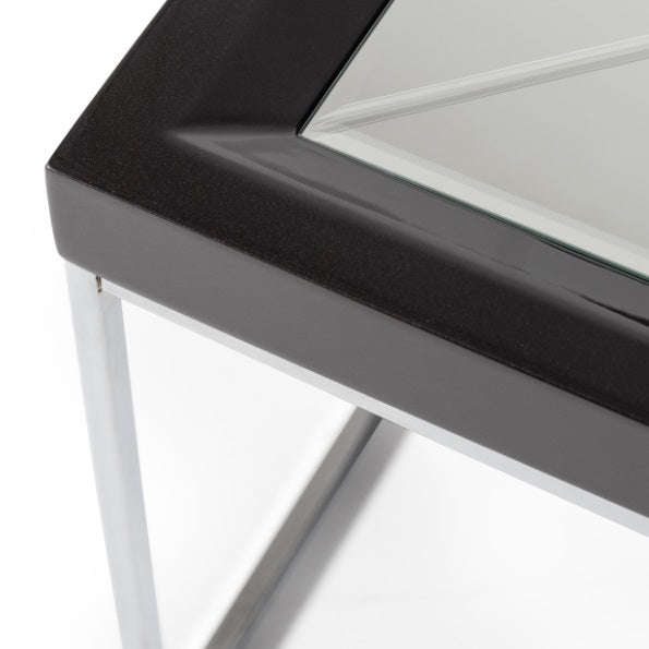 AICO Furniture Carmela Cocktail Table in Glossy Charcoal Sand