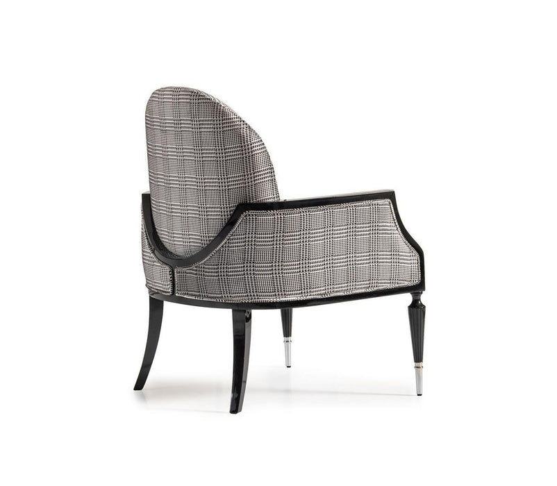 AICO La Francaise Accent Chair in Domino/Black