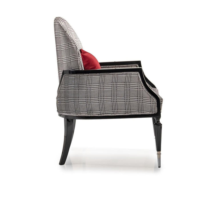 AICO La Francaise Accent Chair in Domino/Black