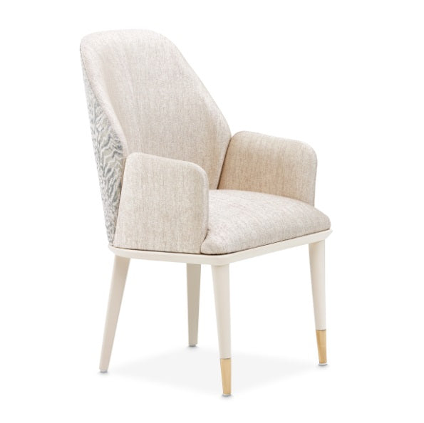 AICO Furniture Lisbon Arm Chair in Silken Matte Cream