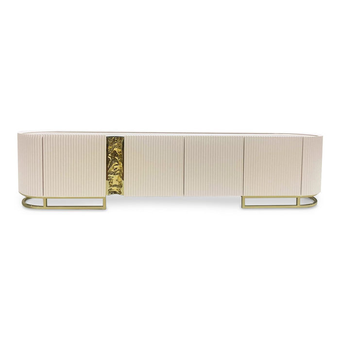 AICO Lisbon Media Cabinet in Silken Matte Cream