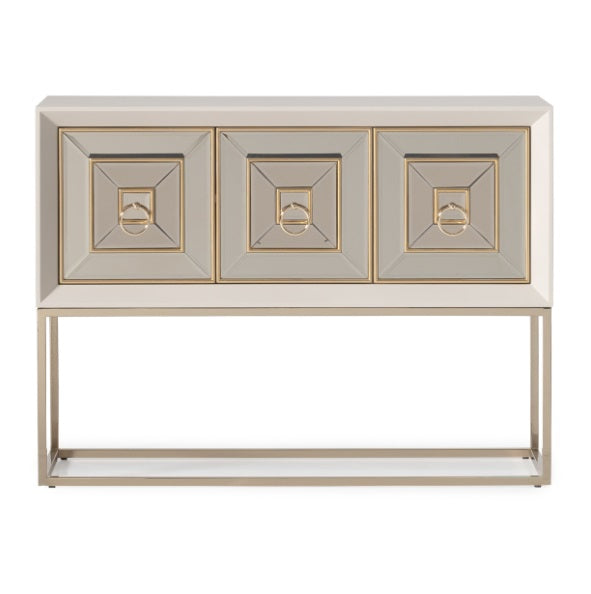 AICO Furniture Madison Small Console with Leg in Glistening Gold