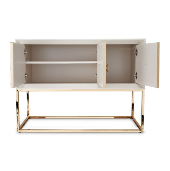 AICO Furniture Madison Small Console with Leg in Glistening Gold