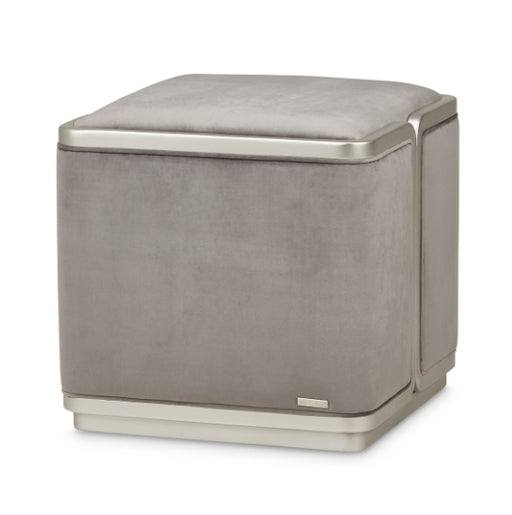 AICO Furniture Linea Ottoman in Silver Mist image
