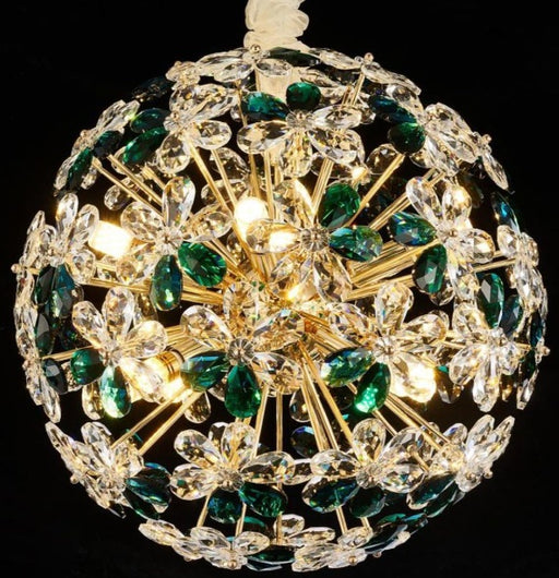 AICO Furniture Lighting Emerald Bouquet 8 Light Round Chandelier image