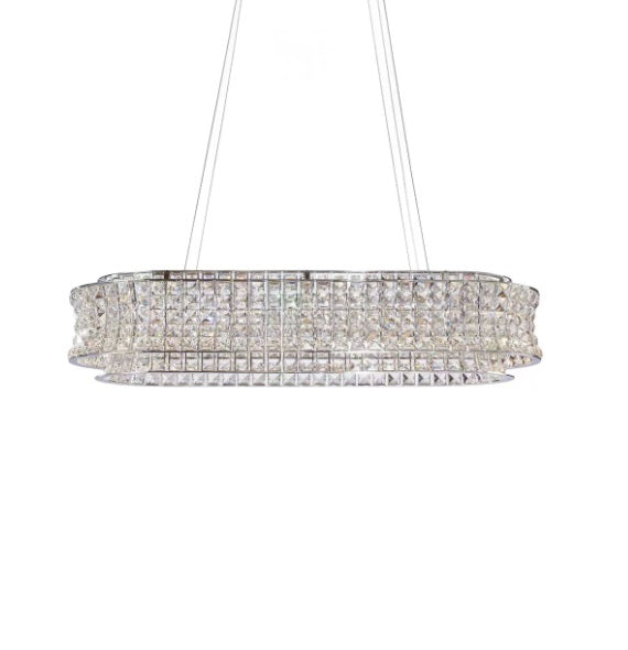 AICO Furniture Lighting Galaxy Oval LED Chandelier in Chrome image