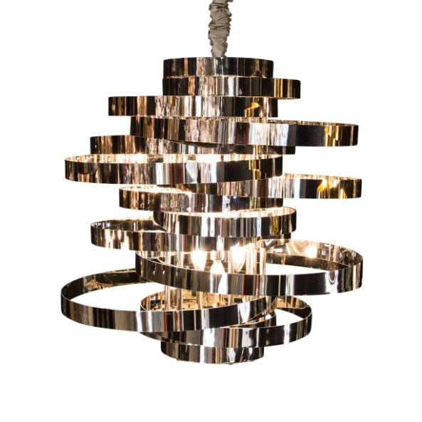 AICO Furniture Lighting Hemispheres 8 Light Chandelier in Silver image