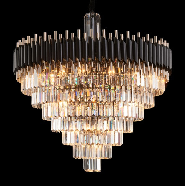 AICO Furniture Lighting Symphony Round 37 Light Chandelier in Clear