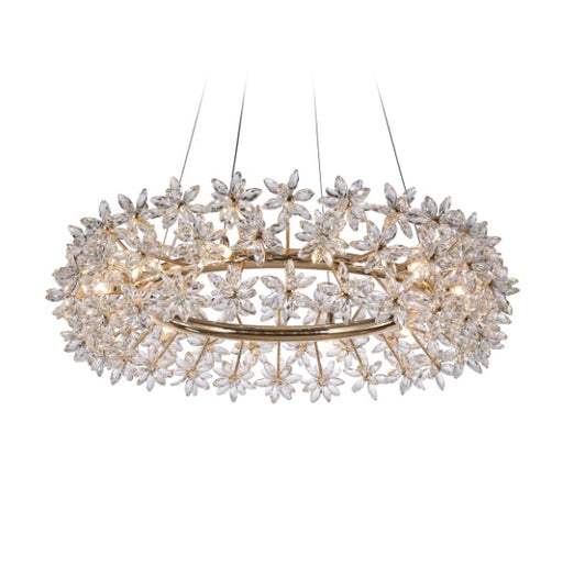 AICO Furniture Lighting Bouquet 12 Light Oblong Chandelier in Gold image