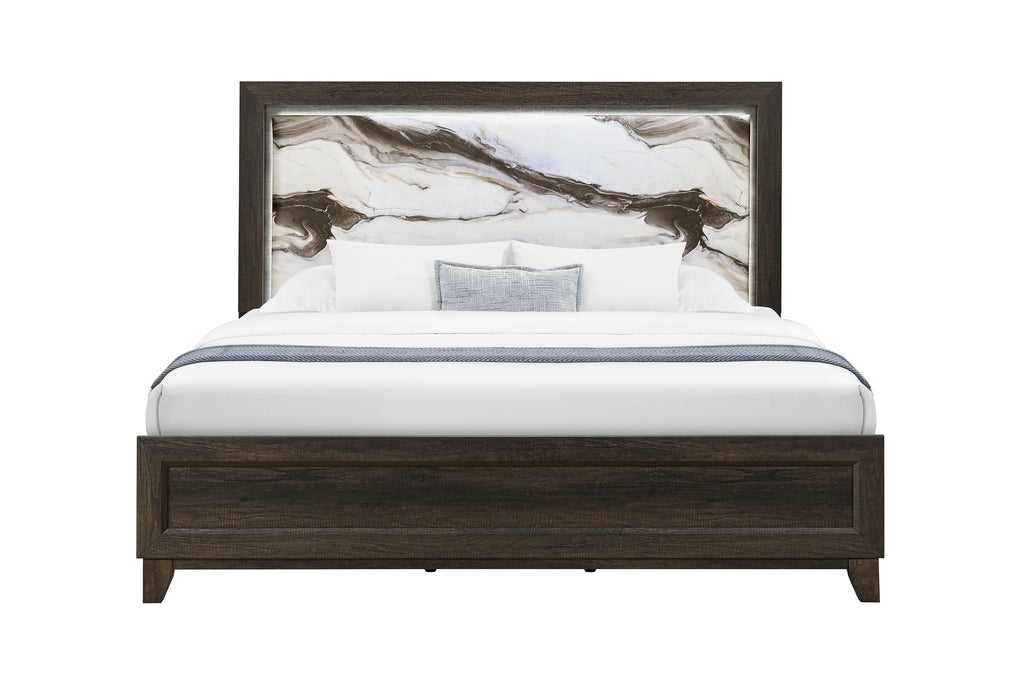 HARMONY BROWN TWIN BED WITH LED