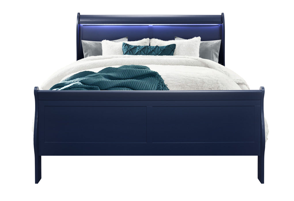CHARLIE BLUKE QUEEN BED, DRESSER, MIRROR AND 2 NIGHTSTANDS