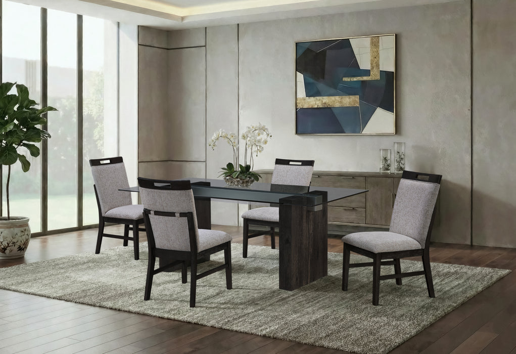 D4238 DINING TABLE AND 8 D4239 DINING CHAIRS