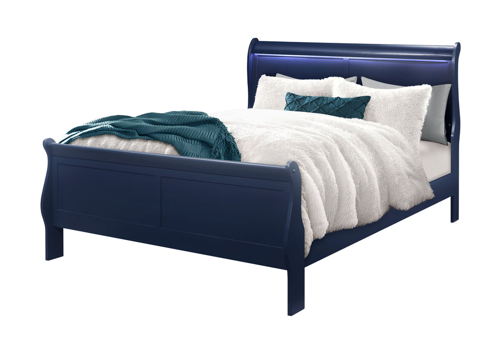 CHARLIE BLUKE QUEEN BED, DRESSER, MIRROR AND 2 NIGHTSTANDS
