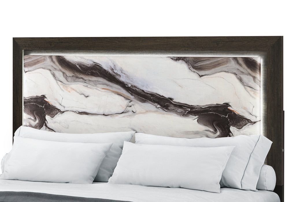 HARMONY BROWN QUEEN BED WITH LED