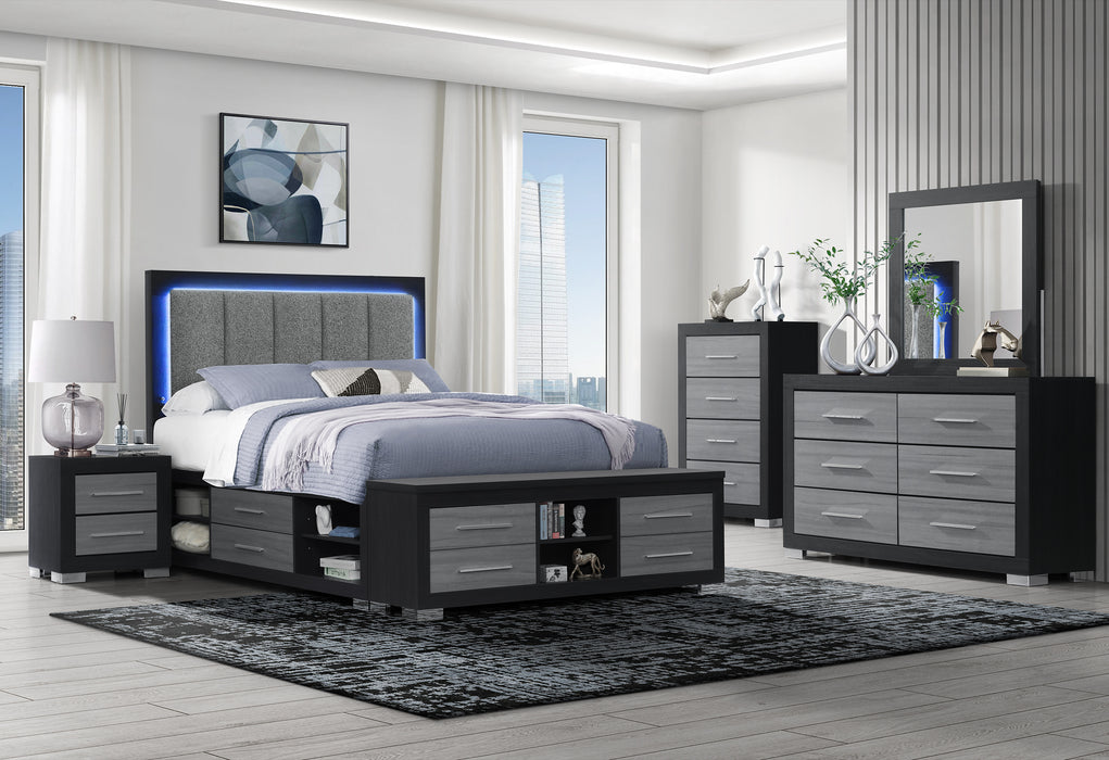 EMMA BLACK/GREY FULL BED GROUP