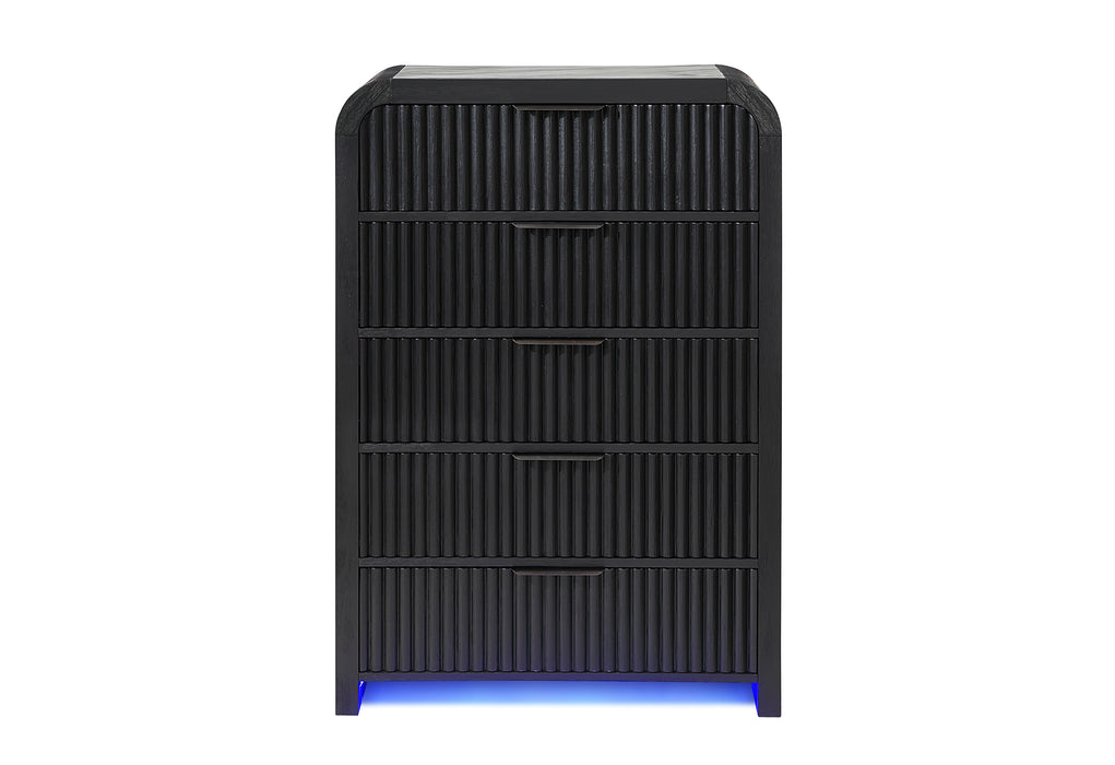 BECKETT WHT/BLK CHEST W/ LED