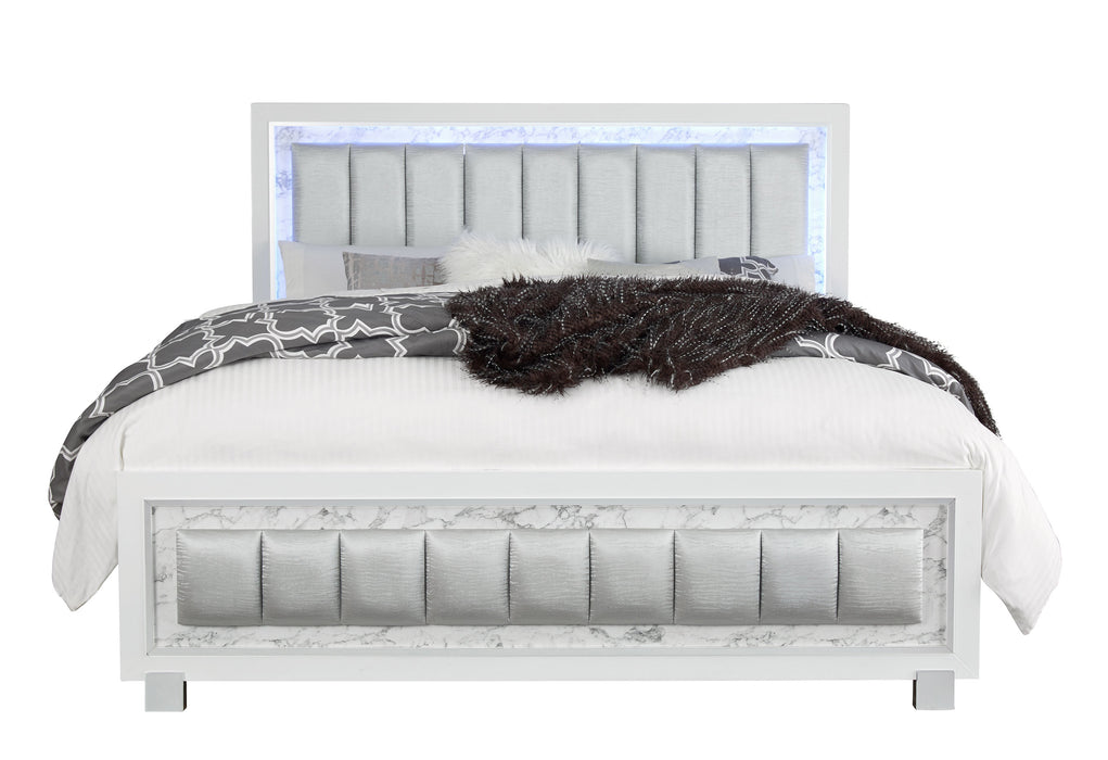 SANTORINI WHITE QUEEN BED