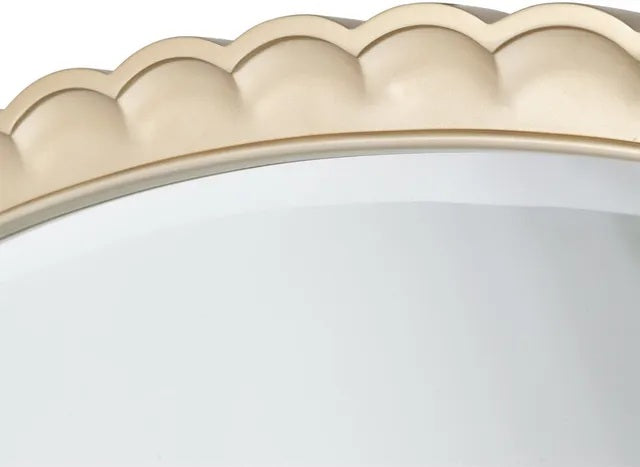 AICO Malibu Crest Oval Wall Mirror in Chardonnay