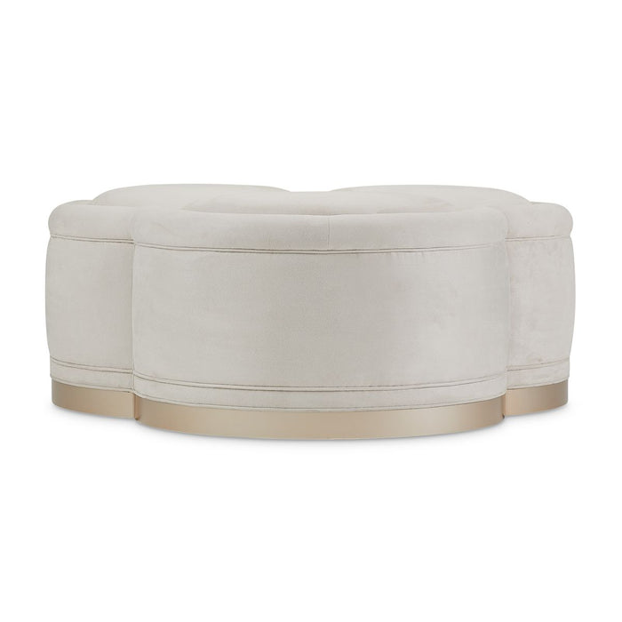 AICO Malibu Crest Cocktail Ottoman in Chardonnay