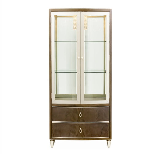 AICO Villa Cherie Display Cabinet in Hazelnut