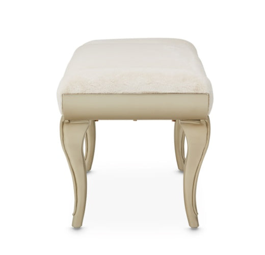 AICO Villa Cherie Tufted Bed Bench in Hazelnut