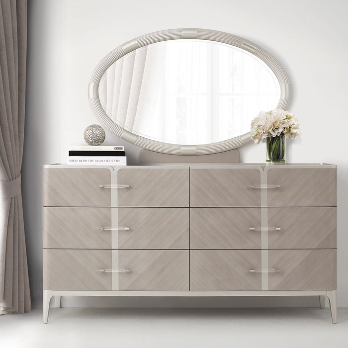 AICO Lanterna Dresser in Silver Mist